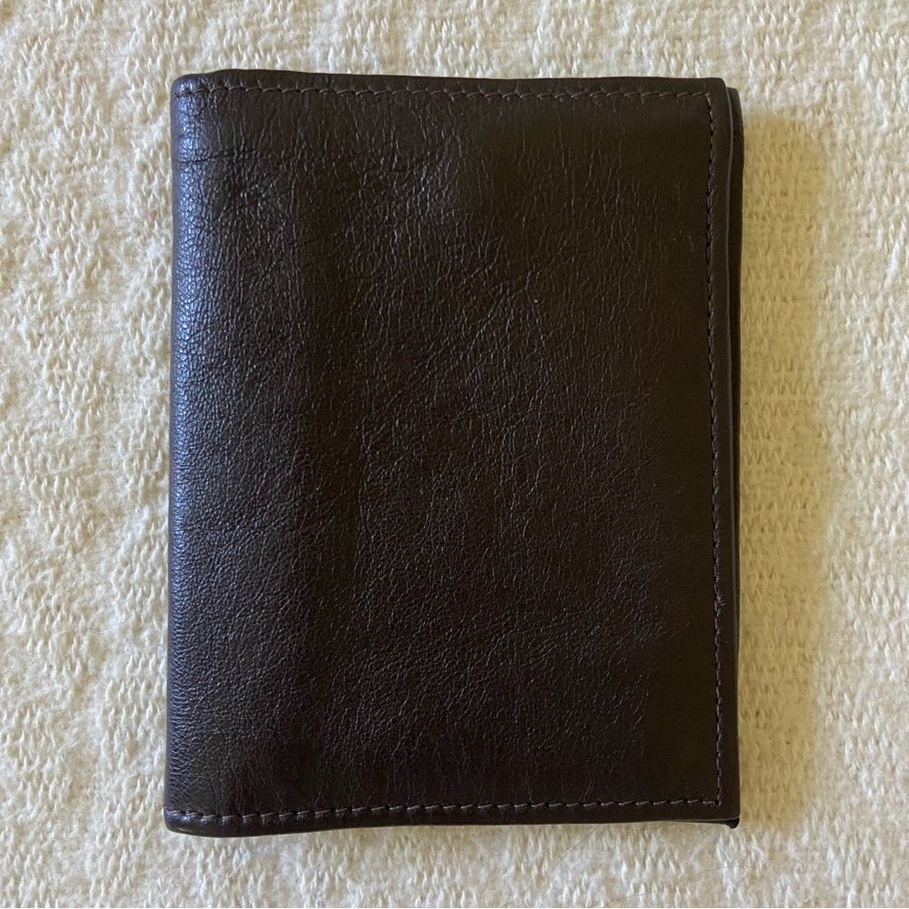 Dark Brown Leather Bifold Wallet